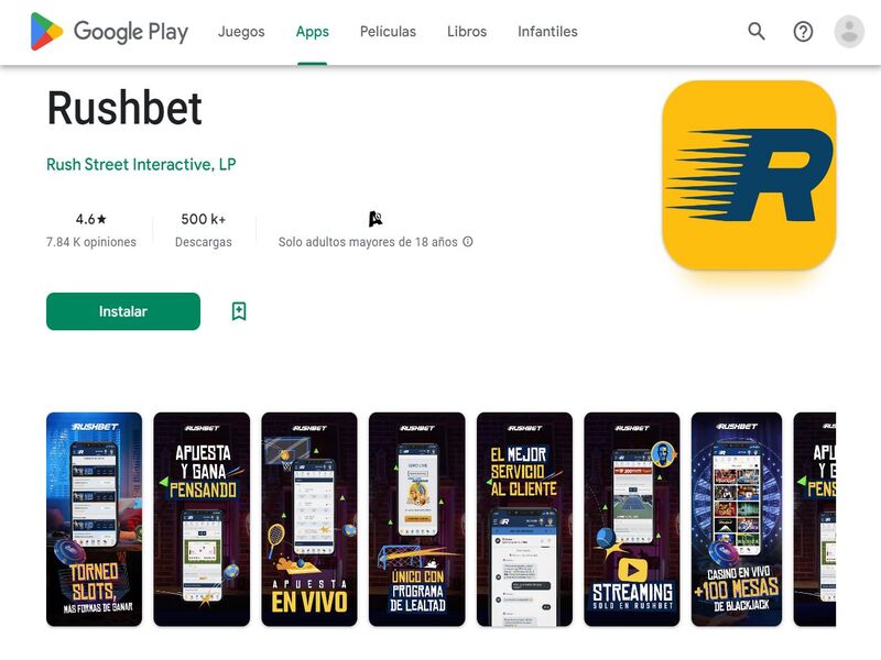 Rushbet App en Android