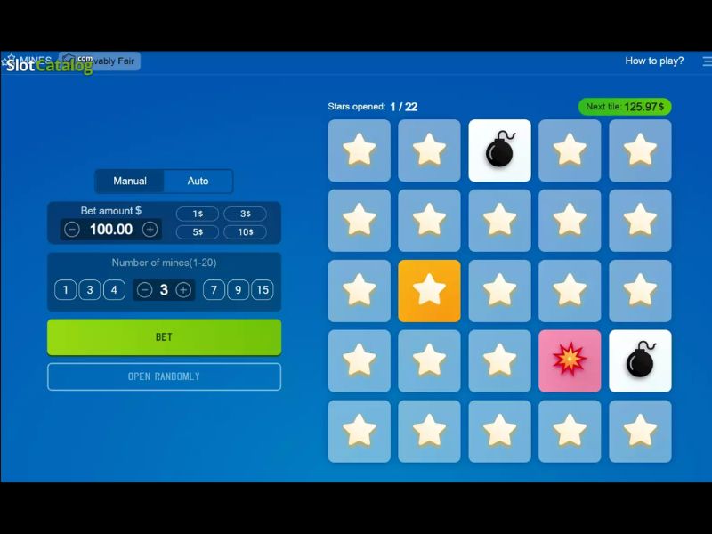 Las minas juegan por dinero en Rushbet